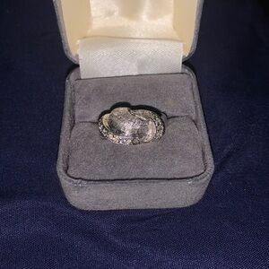 Sterling Silver Knotted CZ Ring Marked 925​